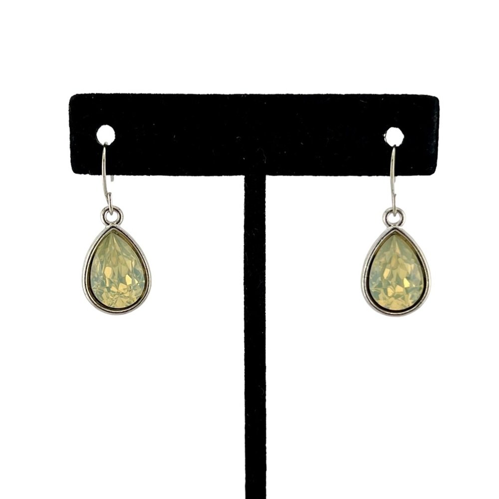 Swarovski Crystal Moonstone Teardrop Silver Earrings